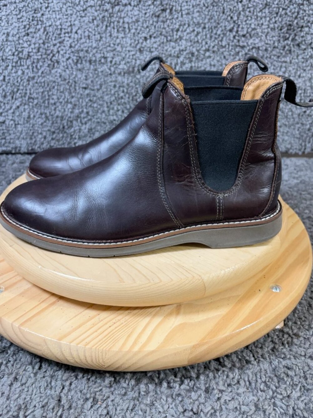 Cole Haan Morris Chelsea Boots Mens Size 9.5 Dark Brown Leather Pull On Ankle